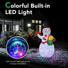 Load image into Gallery viewer, 5 Feet Tall Snowman Inflatable Blow up Inflatable with Built-in Colorful LED Lights
