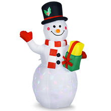 Load image into Gallery viewer, 5 Feet Tall Snowman Inflatable Blow up Inflatable with Built-in Colorful LED Lights
