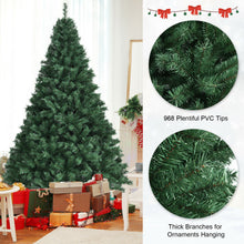 Load image into Gallery viewer, 7 Feet PVC Hinged Artificial Christmas Tree 968 Tips Holiday Decor with Metal Stand
