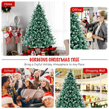 Load image into Gallery viewer, Snowy Hinged Artificial Christmas Tree with Realistic Tips and Metal Stand-7 ft
