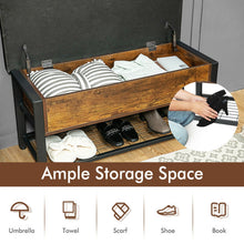 Load image into Gallery viewer, Shoe Bench Padded Bench with Storage Box and Shoe Shelf-Black
