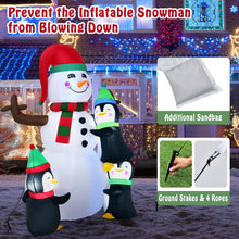 Load image into Gallery viewer, 6 Feet Christmas Quick Inflatable Snowman with Penguins
