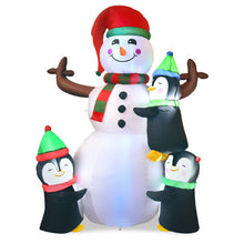 Load image into Gallery viewer, 6 Feet Christmas Quick Inflatable Snowman with Penguins

