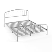 Load image into Gallery viewer, Queen Size Metal Bed Frame Platform Headboard and Footboard with Storage-Silver
