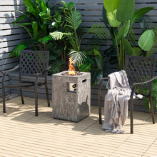 Load image into Gallery viewer, 16 Feet Square Outdoor Propane Fire Pit with Lava Rocks Waterproof Cover 30 000 BTU
