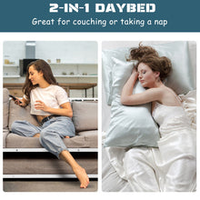 Load image into Gallery viewer, Twin Metal Daybed with Roll Out Trundle Heavy Duty Frame Sofa Bed Set White
