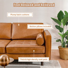 Load image into Gallery viewer, 105 Feet Air Leather L-Shaped Sectional Sofa with Chaise Lounge and 2 Bolster Pillows
