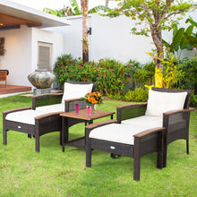 Load image into Gallery viewer, 5 Pieces Patio Rattan Furniture Set with Acacia Wood Table
