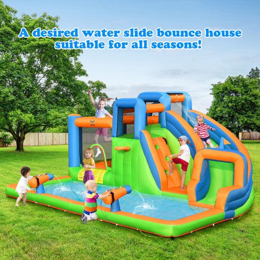 Inflatable Giant Bounce Castle with Dual Climbing Walls and 735W Blower