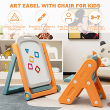 Load image into Gallery viewer, Kids Height Adjustable Art Easel Set with Chair

