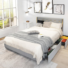 Load image into Gallery viewer, Bed Frame Mattress Foundation with 4 Storage Drawers
