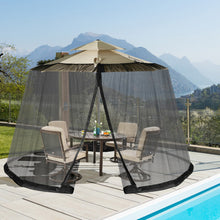 Load image into Gallery viewer, 8-12 Feet Patio Umbrella Table Mesh Screen Cover Mosquito Netting-Black
