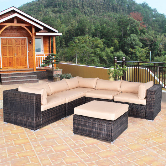 6 pcs Outdoor Rattan Wicker Furniture Set