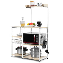 Load image into Gallery viewer, 4 Tier Vintage Kitchen Baker's Rack Utility Microwave Stand-Natural
