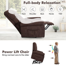Load image into Gallery viewer, Recliner Chair Sofa for Elderly with Side Pocket and Remote Control-Brown
