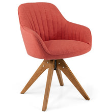 Load image into Gallery viewer, Mid-Century Modern Swivel Accent Chair with Linen Fabric Cover-Red
