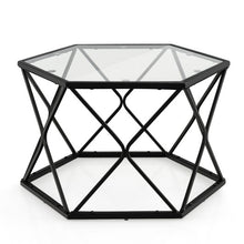 Load image into Gallery viewer, Modern Accent Geometric Glass Coffee Table-Black
