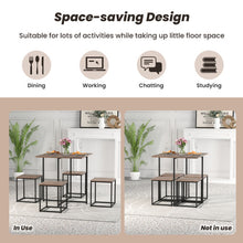Load image into Gallery viewer, 5 Piece Dining Table Set with 4 Stools-Gray
