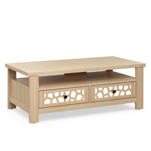 Load image into Gallery viewer, 3-tier Coffee Table with 2 Drawers and 5 Support Legs-Natural

