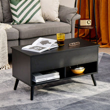 Load image into Gallery viewer, 31.5 Inch Lift Top Coffee Table with Hidden Compartment and 2 Storage Shelves-Black
