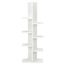 Load image into Gallery viewer, 7-Tier Wooden Bookshelf with 8 Open Well-Arranged Shelves-White
