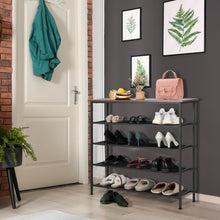 Load image into Gallery viewer, 5-Tier Shoe Storage Organizer with 4 Metal Mesh Shelves

