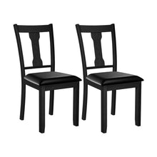 Load image into Gallery viewer, Set of 2 Dining Room Chair with Rubber Wood Frame and Upholstered Padded Seat-Black
