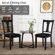 Load image into Gallery viewer, Set of 2 Dining Room Chair with Rubber Wood Frame and Upholstered Padded Seat-Black
