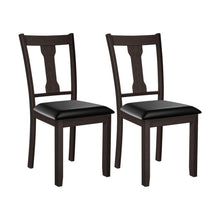 Load image into Gallery viewer, Set of 2 Dining Room Chair with Rubber Wood Frame and Upholstered Padded Seat-Coffee
