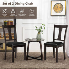 Load image into Gallery viewer, Set of 2 Dining Room Chair with Rubber Wood Frame and Upholstered Padded Seat-Coffee
