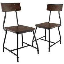 Load image into Gallery viewer, 2 Pieces Modern Dining Room Side Chairs with Metal Frame-Brown
