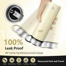 Load image into Gallery viewer, 22 Oz Double-walled Insulated Stainless Steel Water Bottle with 2 Lids and Straw-Beige
