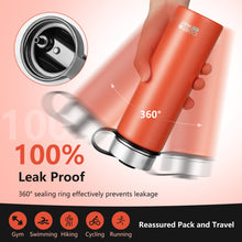 Load image into Gallery viewer, 22 Oz Double-walled Insulated Stainless Steel Water Bottle with 2 Lids and Straw-Orange
