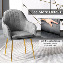 Load image into Gallery viewer, Accent Upholstered Arm Chair with Steel Gold Legs-Gray
