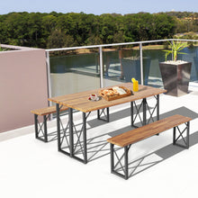 Load image into Gallery viewer, 6-Person Outdoor Patio Dining Table Set with 2 Inch Umbrella Hole
