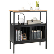 Load image into Gallery viewer, Kitchen Buffet Cabinet with 2 Doors and Open Shelf-Black
