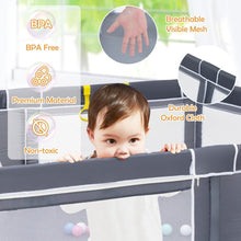 Load image into Gallery viewer, Large Infant Baby Playpen Safety Play Center Yard with 50 Ocean Balls-Dark Gray
