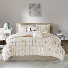 Load image into Gallery viewer, Intelligent Design Raina Arielle Metallic Printed Duvet Cover Set ID12-1510 By Olliix
