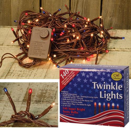 CWI Gifts Red White And Blue Twinkle Lights MLT1408
