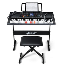 Load image into Gallery viewer, 61-Key Electronic Keyboard Piano Set with Full Size Lighted Keys
