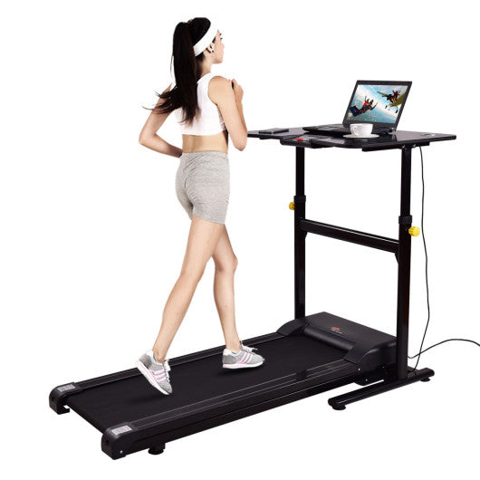Standing Electric Treadmill with Adjustable Tabletop