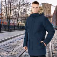 Load image into Gallery viewer, Men&#39;s Hooded Insulated Winter Puffer Parka Coat-Navy-XXL
