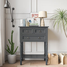 Load image into Gallery viewer, Narrow Console Table with 3 Storage Drawers and Open Bottom Shelf
