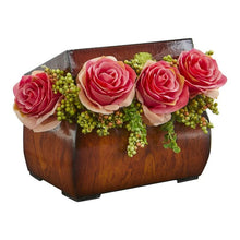 Load image into Gallery viewer, Roses Artificial Arrangement in Decorative Chest
