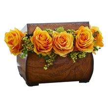 Load image into Gallery viewer, Roses Artificial Arrangement in Decorative Chest
