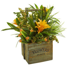 Load image into Gallery viewer, Bromeliad &amp; Mixed Greens Artificial Arrangement in Planter

