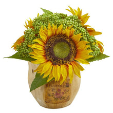 Load image into Gallery viewer, Sunflower Artificial Arrangement in Decorative Planter (Set of 2)
