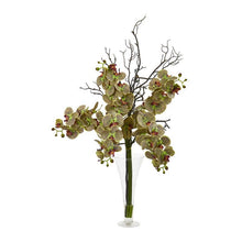 Load image into Gallery viewer, 38" Elegant Phalaenopsis Orchid Artificial Arrangement in Flared Vase
