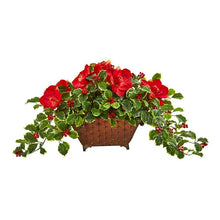 Load image into Gallery viewer, Amaryllis, Holly Leaf with Berries Artificial Arrangement
