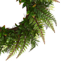 Load image into Gallery viewer, 23&quot; Assorted Fern Wreath UV Resistant (Indoor/Outdoor)
